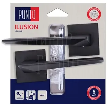 Дверная ручка Punto (Пунто) на квадратной розетке "ILUSION" HD