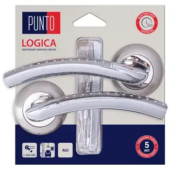 Дверная ручка Punto (Пунто) на круглой розетке "LOGICA" HD