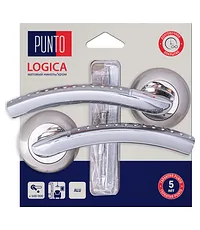 Дверная ручка Punto (Пунто) на круглой розетке "LOGICA" HD