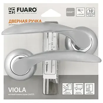 Дверные ручки-защелки на раздельном основании Fuaro (Фуаро) "VIOLA" RM (R.RM54.VIOLA)