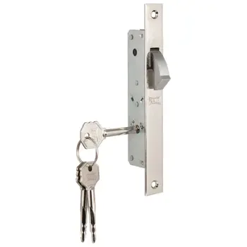 Замок Kale kilit (Кале килит) врезной крестообразный узкопрофильный 201F (20 mm) (никель) 3 кл.