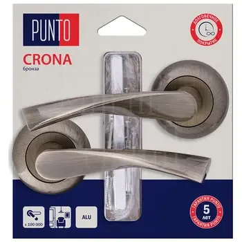 Дверная ручка Punto (Пунто) на круглой розетке "CRONA" HD