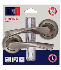 Дверная ручка Punto (Пунто) на круглой розетке "CRONA" HD