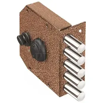 Замок Elbor (Эльбор) накладной Гранит 1.06.61.КМА никель сув. 4 риг. задв. зап. коробка медный антик /32400/