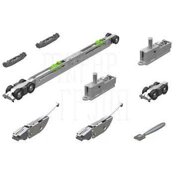 Комплект Armadillo (Армадилло) для раздвижных дверей SLD.Scope.SET3.soft close+roller/80
