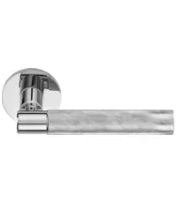 Дверная ручка на круглой розетке Pasini "Techno Line" 7211 (0037) (текстура -"полосы")