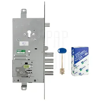 Замок Mottura (Моттура) врезной двухсистемный 54.J936M-D MyKey (правый) перекод. с торца кл. 60 мм без накл.