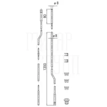 Удлинители для внутренних изогнутых тяг CISA 06441.00.0