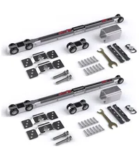 Раздвижная система для 2 деревянных дверей CORONA CR-187 (ролики 2 компл., трек 3000 мм, 2 двойных доводчика)