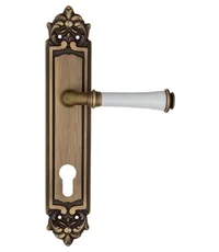 Дверная ручка Fratelli Cattini "GRACIA CERAMICA BIANCO" на планке PL96