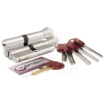 Цилиндровый механизм Mottura (Моттура) с вертушкой DPC1F3636 S3 (72 мм/31+10+31) САТИН.НИКЕЛЬ 5+1 кл.