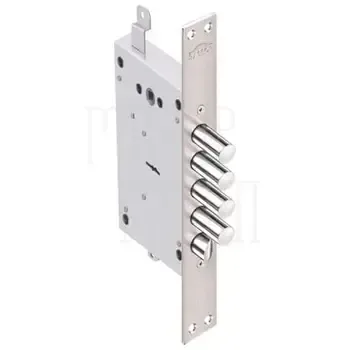 Замок Elbor (Эльбор) врезной сувальдный с защёлкой Рубин 1.08.31 с тягами /22636/