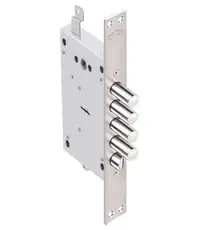 Замок Elbor (Эльбор) врезной сувальдный с защёлкой Рубин 1.08.31 с тягами /22636/