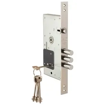 Замок Kale kilit (Кале килит) врезной сувальдный с защёлкой 252/RL (кл. 60 мм)