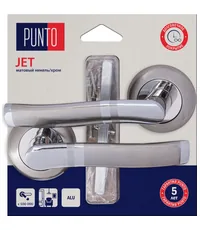 Дверная ручка Punto (Пунто) на круглой розетке "JET" HD