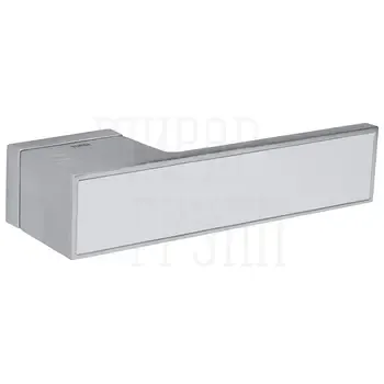 Дверная ручка на прямоугольной розетке Tupai Biq Line 3084 RE (вставка белая или черная на выбор)