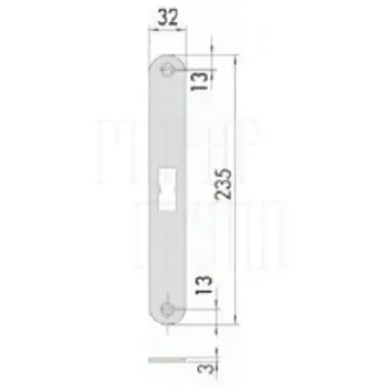 Ответная планка для врезной антипаники Cisa 1.07073.20.0