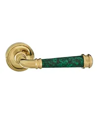 Дверная ручка на круглой розетке GRIFFIX(Грификс) "CROWN" 702 MALACHITE R