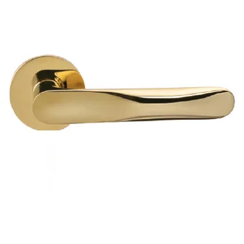 Дверная ручка премиум из латуни Ghobestir "CITY Collection" 050 на круглом основании