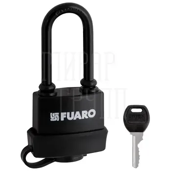 Замок Fuaro (Фуаро) навесной PL-WEATHER-3660 LS 3key BLACK удл. дужка англ.