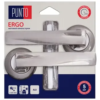 Дверная ручка Punto (Пунто) на круглой розетке "ERGO" HD