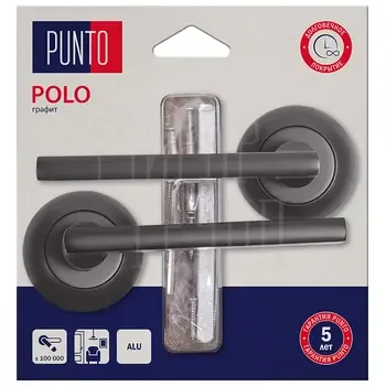 Дверная ручка Punto (Пунто) на круглой розетке "POLO" HD