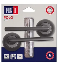 Дверная ручка Punto (Пунто) на круглой розетке "POLO" HD