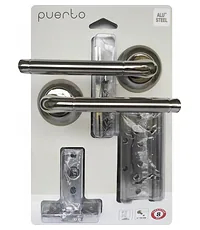 Комплект дверной фурнитуры PUERTO (ручка, защелка м/к, петли безВР) SET 503-08 5-45PL 2S