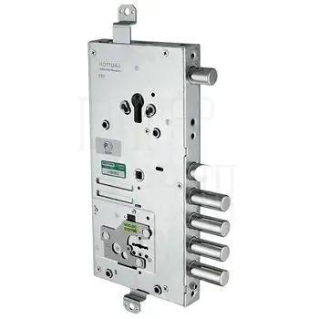 Замок врезной Mottura (Моттура) двухсистемный 54.J919M-S MyKey (левый) перекодировка с торца