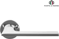 Дверная ручка на розетке PORTA DI PARMA "Alato" полированный хром