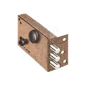 Замок Elbor (Эльбор) накладной Лазурит 1.02.61.МА никель сув. 2 риг. задвижка-затвор медный антик /39328/