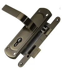 Замок врезной Punto (Пунто) цилиндровый с защёлкой в комплекте с дверной ручкой KIT P25 5558 ORION AB W/B