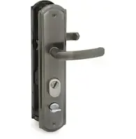 Ручка дверная на планке Palladium 40 универсального монтажа серебряно-черный