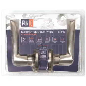 Ручка Punto (Пунто) защелка DK610 BK (фик.)