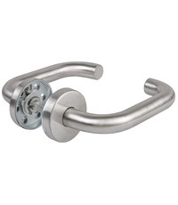 Дверная ручка на круглой розетке Fuaro (Фуаро)  R.DSS201-0203/19 (9х125 мм) INOX 201