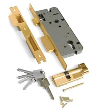 Замок врезной с защелкой Archie L03-45-70 TR ключ-вертушка (англ.)