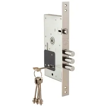 Замок Kale kilit (Кале килит) врезной сувальдный с защёлкой 252/RL (тех. комплектация) 4 кл. (кл. 60 мм)