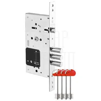 Замок врезной Fuaro (Фуаро) сувальдный с защёлкой V25/S-60.85.3R16 4 кл.