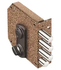 Замок Elbor (Эльбор) накладной сувальдный с задвижкой Базальт 1.05.59.МА (медный антик) /32780/