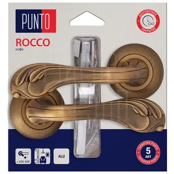 Дверная ручка Punto (Пунто) на круглой розетке "ROCCO" HD