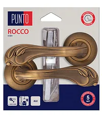 Дверная ручка Punto (Пунто) на круглой розетке "ROCCO" HD