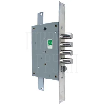 Замок Guardian (Гардиан) врезной сувальдный с защёлкой ЗВ 21.12 Т с тягами (длинный кл. 54 мм) /123:96/