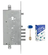 Замок Mottura (Моттура) врезной двухсистемный 54.J936M-S MyKey (левый) перекод. с торца кл. 60 мм без накл.