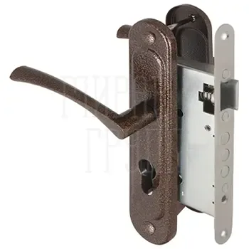 Корпус Ajax (Аякс) врезного замка с ручками на планке KIT А7-5555/3 W/B MOS