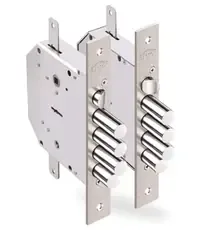 Замок Elbor (Эльбор) врезной сувальдный с задвижкой и защёлкой Гранит 1.06.43 (правый) с тягами /24378/