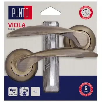 Дверная ручка Punto (Пунто) на круглой розетке "VIOLA" HD