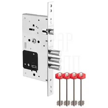 Замок Fuaro (Фуаро) врезной сувальдный TERMO MDV25/S-60.85.3R16 4 key (ключ удл. 120/75 мм)