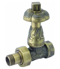 Вентиль Carlo Poletti "Art Deco" термостатический прямой 1/2 состаренная бронза