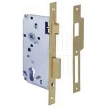 Замок врезной цилиндровый 2 оборота 1 плоский ригель защелка 5C110.50.0