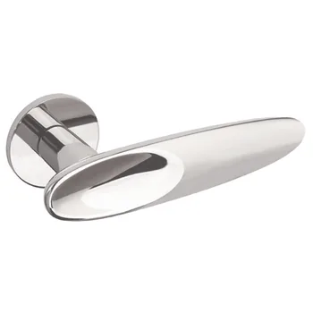 Дверная ручка из латуни Ghobestir "CITY Collection" G036 на круглой розетке